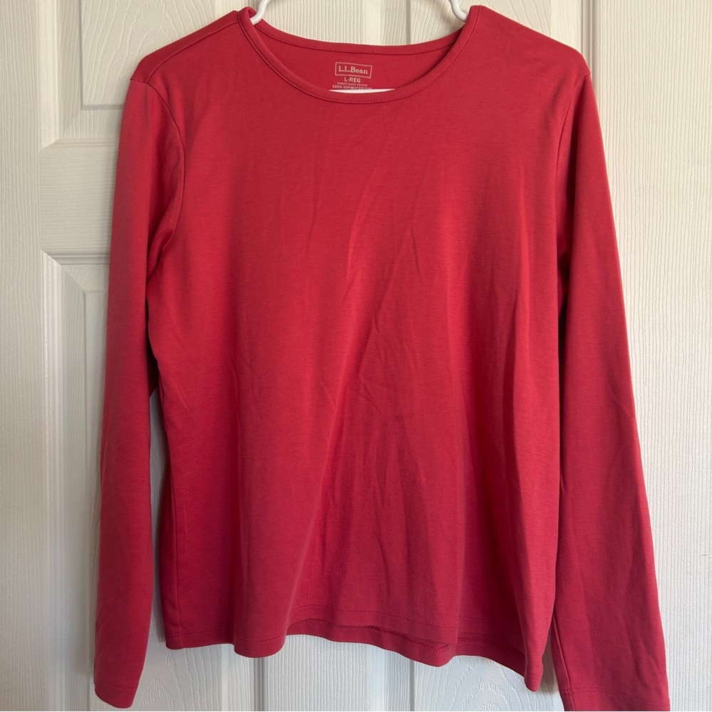 L.L.‎ Bean Pink Long Sleeve Shirt, Size Large